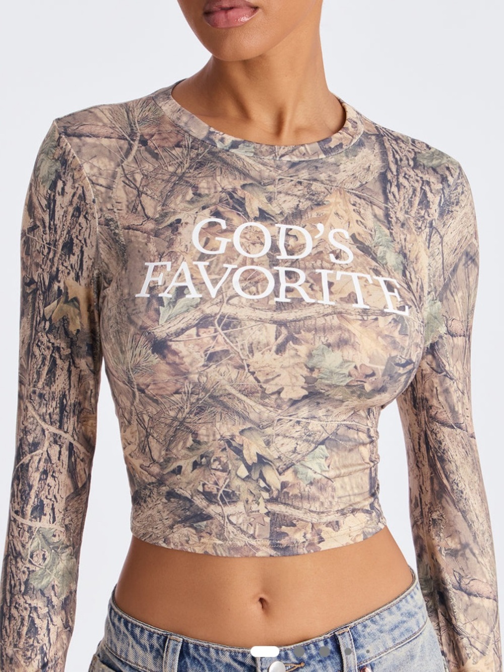 Camo Long Sleeve Crop Top